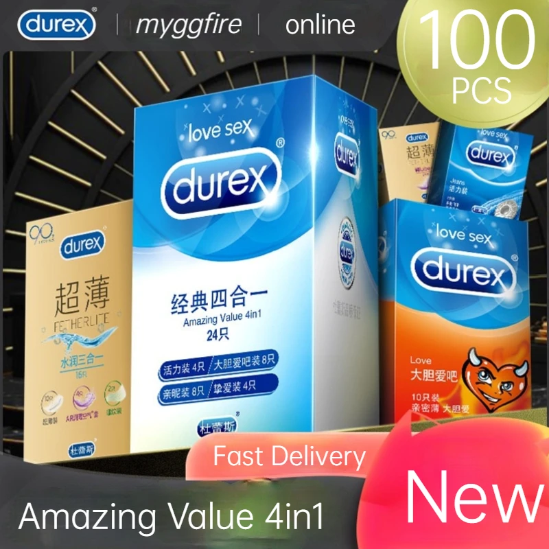 Durex презервативы 100 шт. 4 вида Для мужчин для полового члена создающий защитную