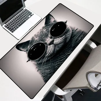 

Game Mouse Pad Animal with Sunglasses Cat Pattern Printed Large Mouse Pad Computer Notebook Office Game Accessories Desk Mat
