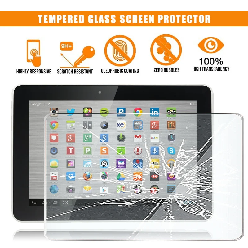 

For Hannspree HANNSpad SN1AT71W 10.1" Tablet Tempered Glass Screen Protector 9H Premium Scratch Resistant HD Clear Film Cover