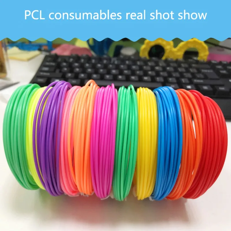 Расходные материалы для 3D-принтера, нить для рисования, PLA PCL материал для детей, для мальчиков и девочек, 5, 10 цветов - Цвет: 10 Colors PLA RT