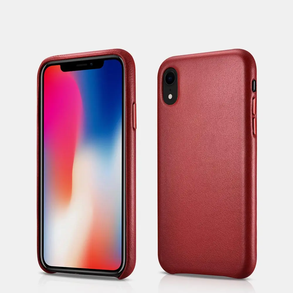 Red Бренд Icarer для iPhone XR, чехол из натуральной кожи, чехлы для телефонов, подходит для iPhone XR, ультра тонкая задняя крышка - Цвет: Red