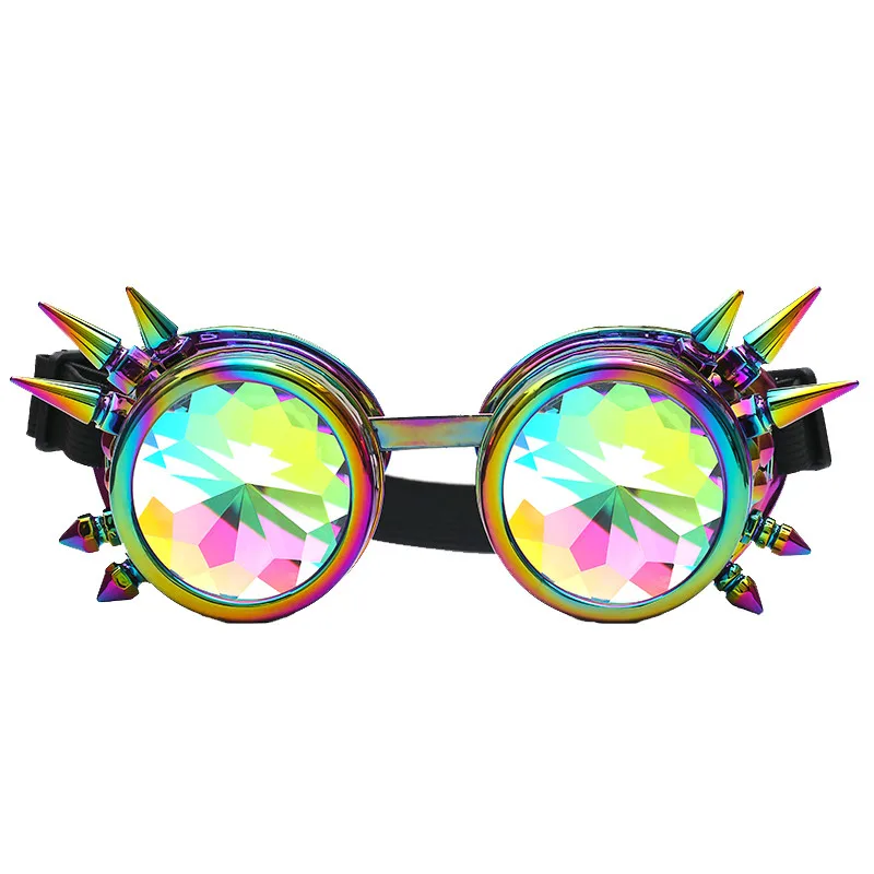 Красочные очки рейверская Праздничная вечерние EDM солнцезащитные очки diffraced Lens рейверская Праздничная EDM солнцезащитные очки диффированные линзы Готический Косплей - Цвет линз: Multicolor