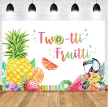 7x5FT Tutti Fruitty Two Tti fruciti Fruit Party ananas anguria uccello foto personalizzate fondali sfondi vinile 220cm X 150cm