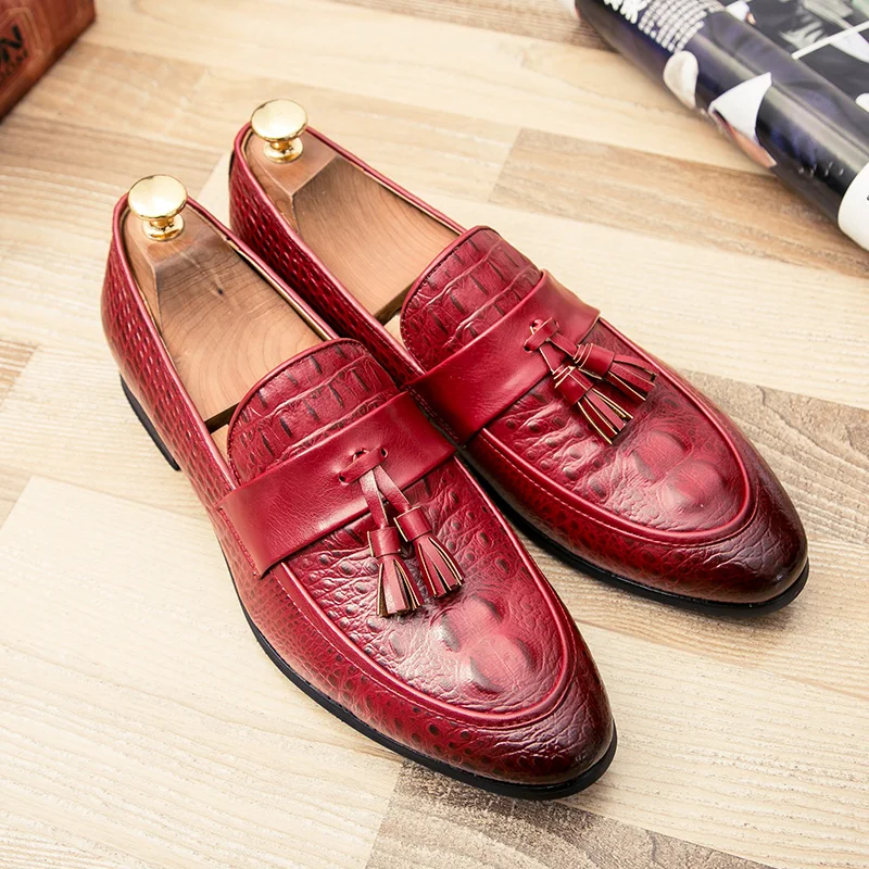 snake skin men leather shoes italian luxury elegant male dress tassel formal footwear designer oxford shoes for men moccasins (16)