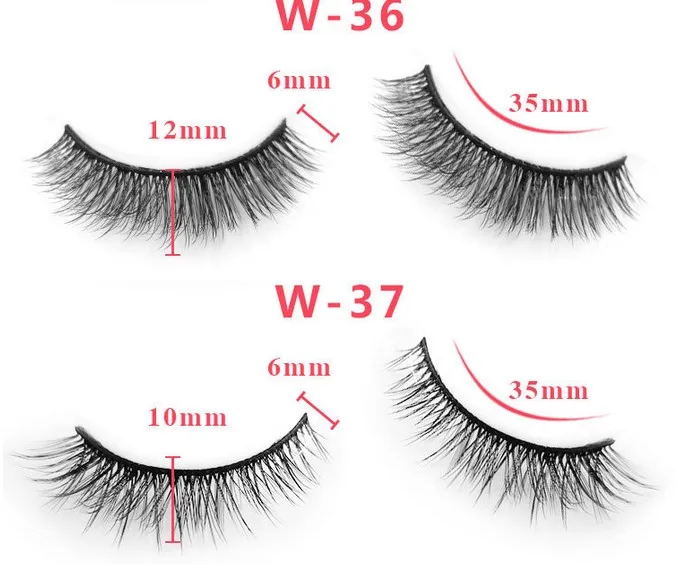 5pairs 3D Mink Eyelashes Natural False Eyelashes Children's stage Dramatic Volume Fake Eyelashes Makeup Eyelashes - Цвет: w-37