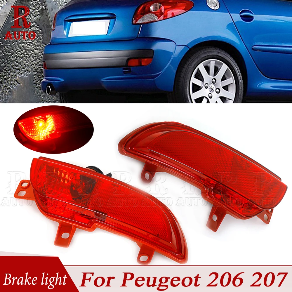 Rauto For Peugeot 206 207 Car 1pair Reflector Car Rear Bumper Light