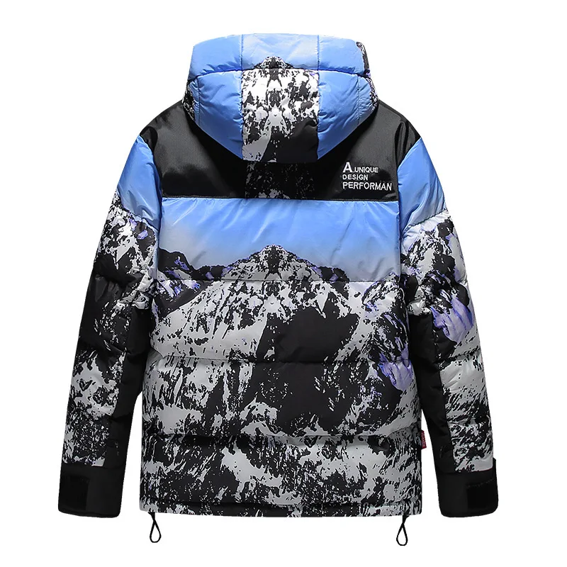 

Fashion Mountain Print Fall Winter Jackets for School Boy size 6 8 10 12 years Cotton-padded Warm Kids Clothes