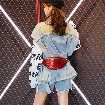 

Hot Sale Waist Packs Multi-function Fashion Leather Shiny Fanny Chest Belt Bag Women Shoulder Pack Sport Waist Pouch
