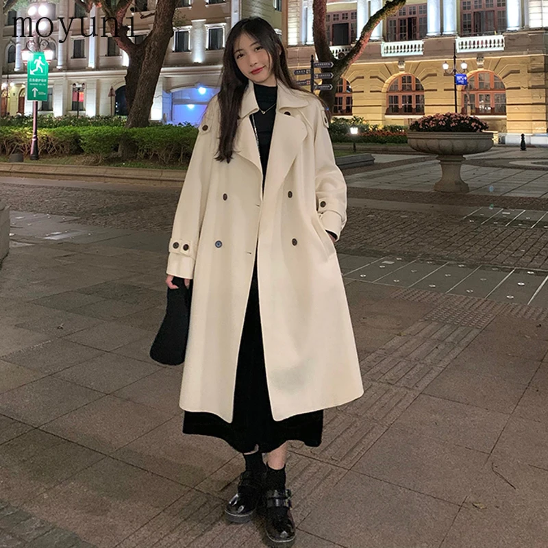 Woolen Overcoat for Women Autumn and Winter 2021 New Design Sense Mid-Length Temperament Popular Woolen Overcoat Retro Harajuku retro spring and summer 2021 new short sleeved green suit jacket women s thin temperament fashion casual small suit jacket