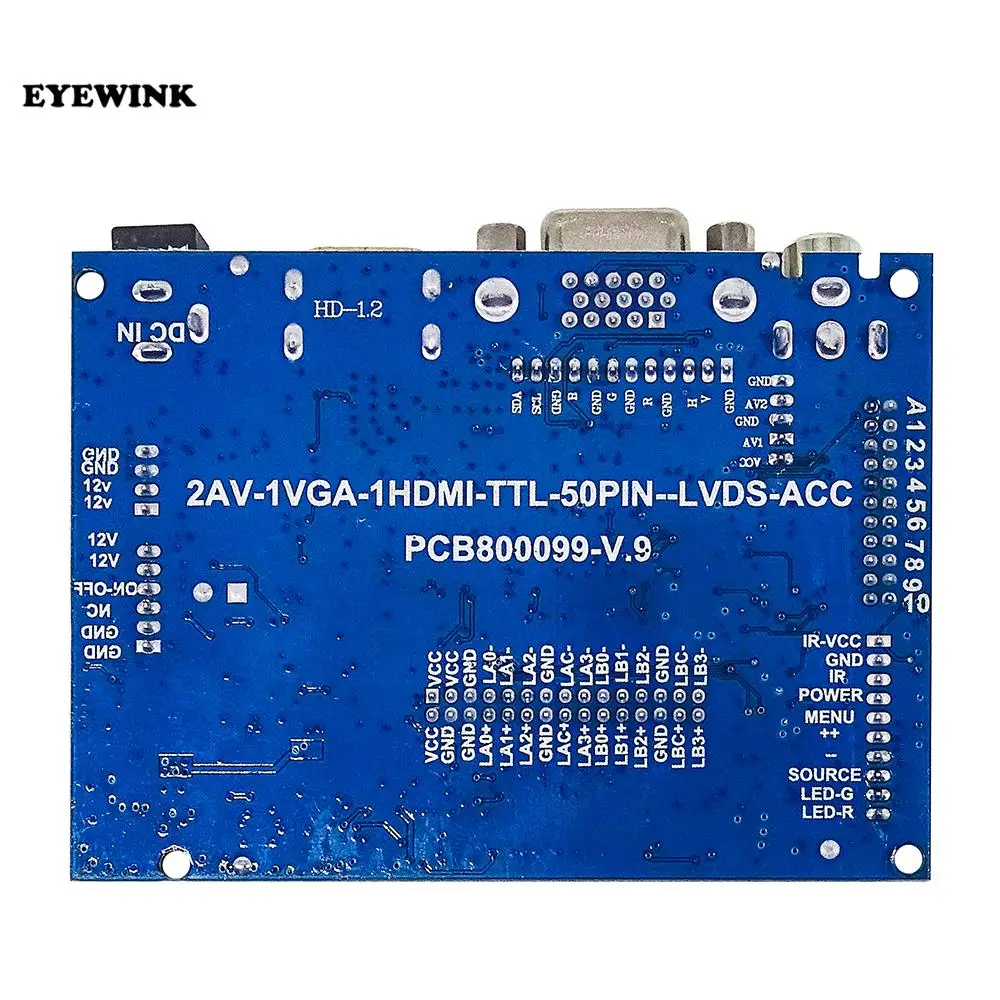 LCD Display TTL LVDS Controller Board HDMI VGA 2AV 50PIN for AT070TN90 92 94 Support Automatically VS-TY2662-V1 development board,circuit board,arduino development board,motor driver board,electronic switch control board