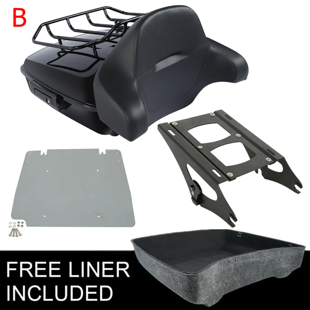 Motorcycle Chopped Pack Trunk Backrest Rack For Harley Tour Pak Touring Road King Road Glide Street Glide 2014-2024