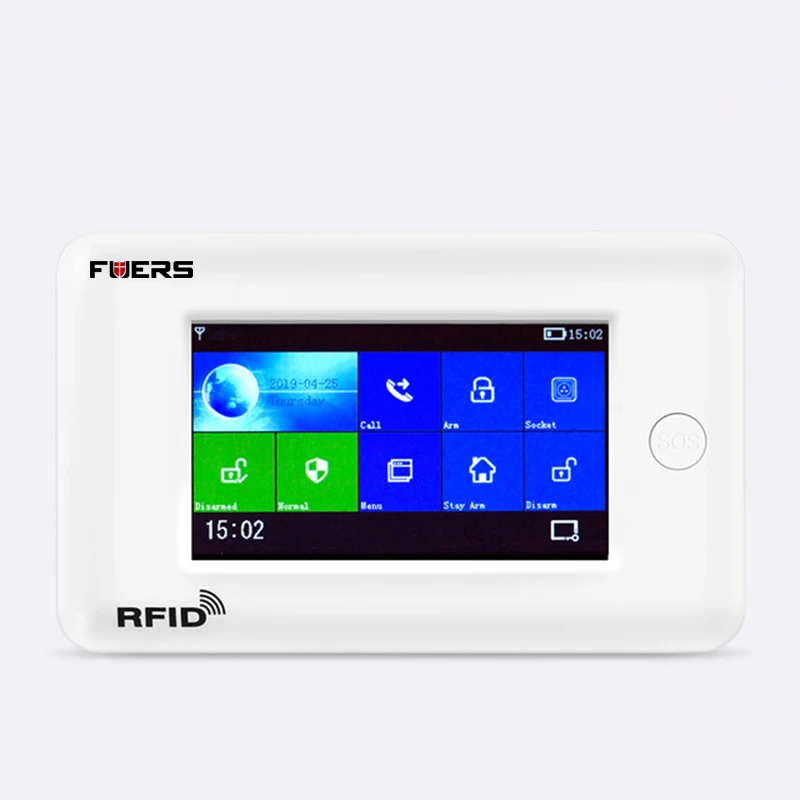 FUERS PG106 Безопасность Защита приложение управление Wi-Fi подключение голосовой мониторинг сенсорный экран системы сигнализации безопасности домашняя сигнализация комплект