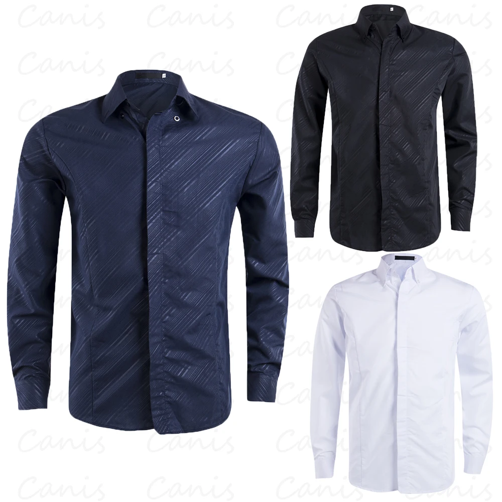 Мужская деловая Повседневная рубашка с длинными рукавами большого размера белая синяя Черная умная Мужская классическая мужская рубашка плюс