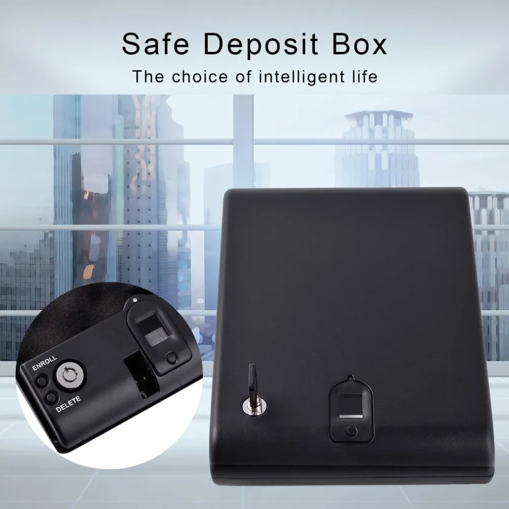 Портативный Сейф для пистолета с отпечатком пальца, сейф, датчик для отпечатков пальцев, коробка для ключей OS100A Strongbox для ценных вещей, ювелирных изделий, наличных денег