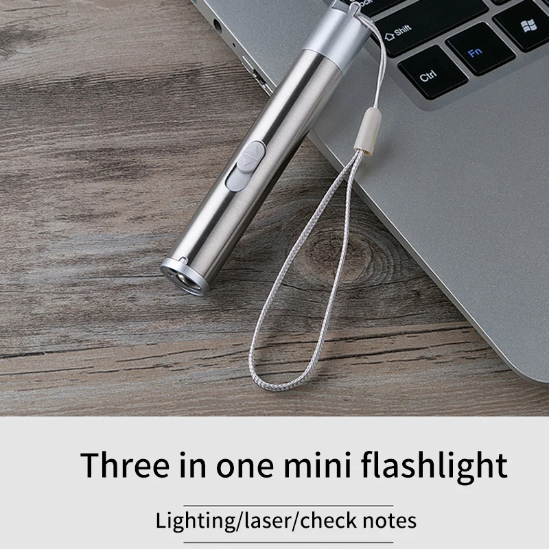 Мини красный лазерный указатель USB Перезаряжаемый 3 в 1 лазерный указатель фонарик для кошек Pet тренировочный инструмент светодиодный фонарик