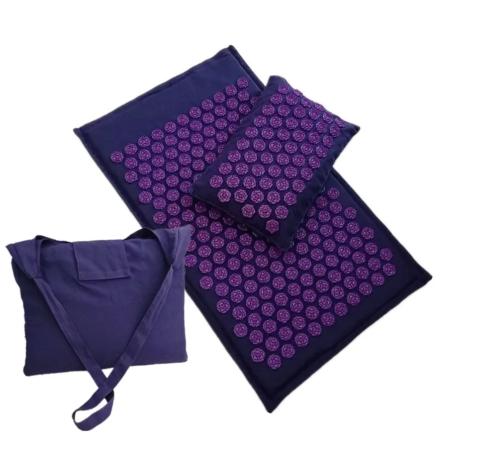 

Lotus Spike Acupressure Mat Massage Mat and Pillow Set Yoga Acupuncture Cushion Relieve Back Neck Muscle Pain
