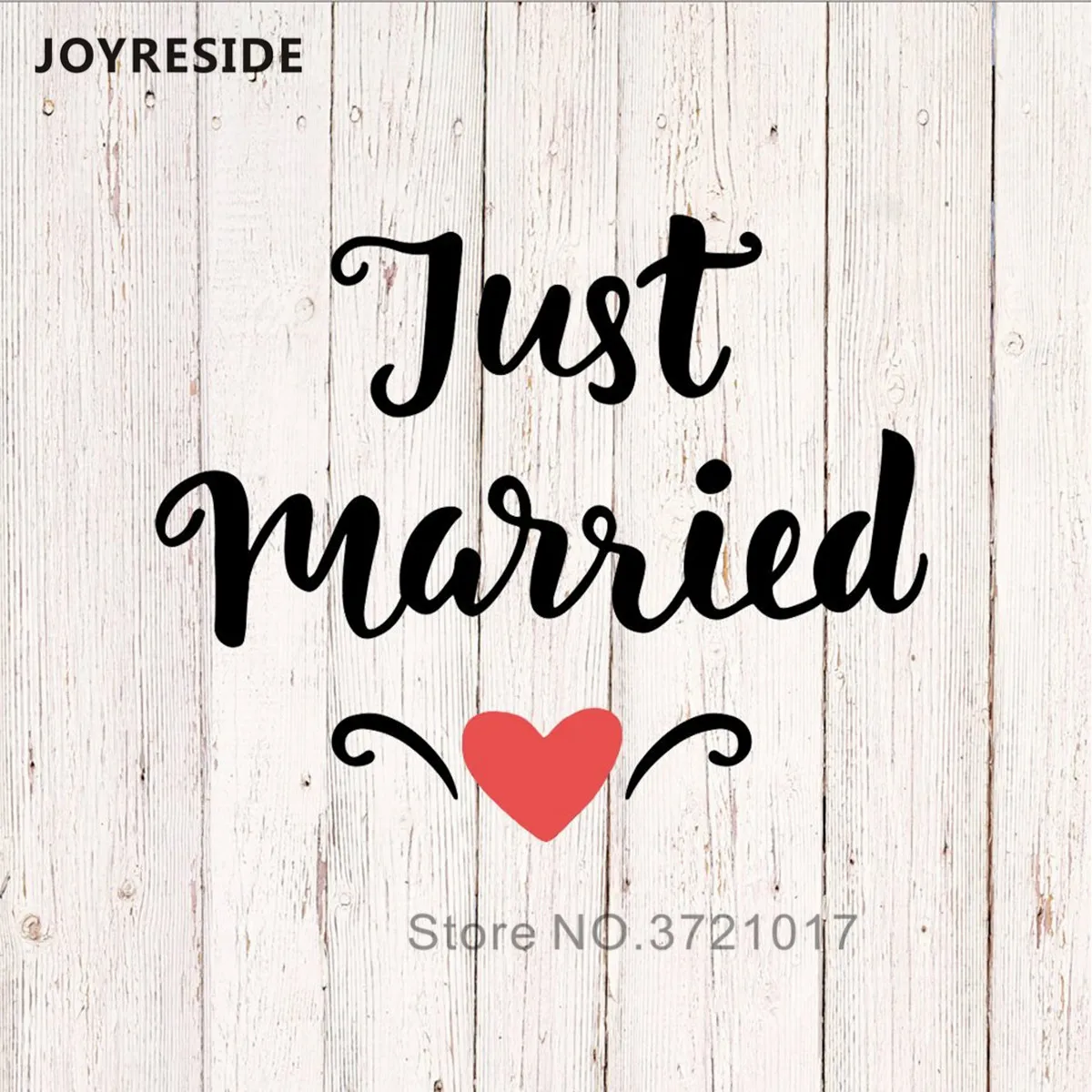Just Married Floor Sticker Wedding Decoration Words Wall Decals Couples