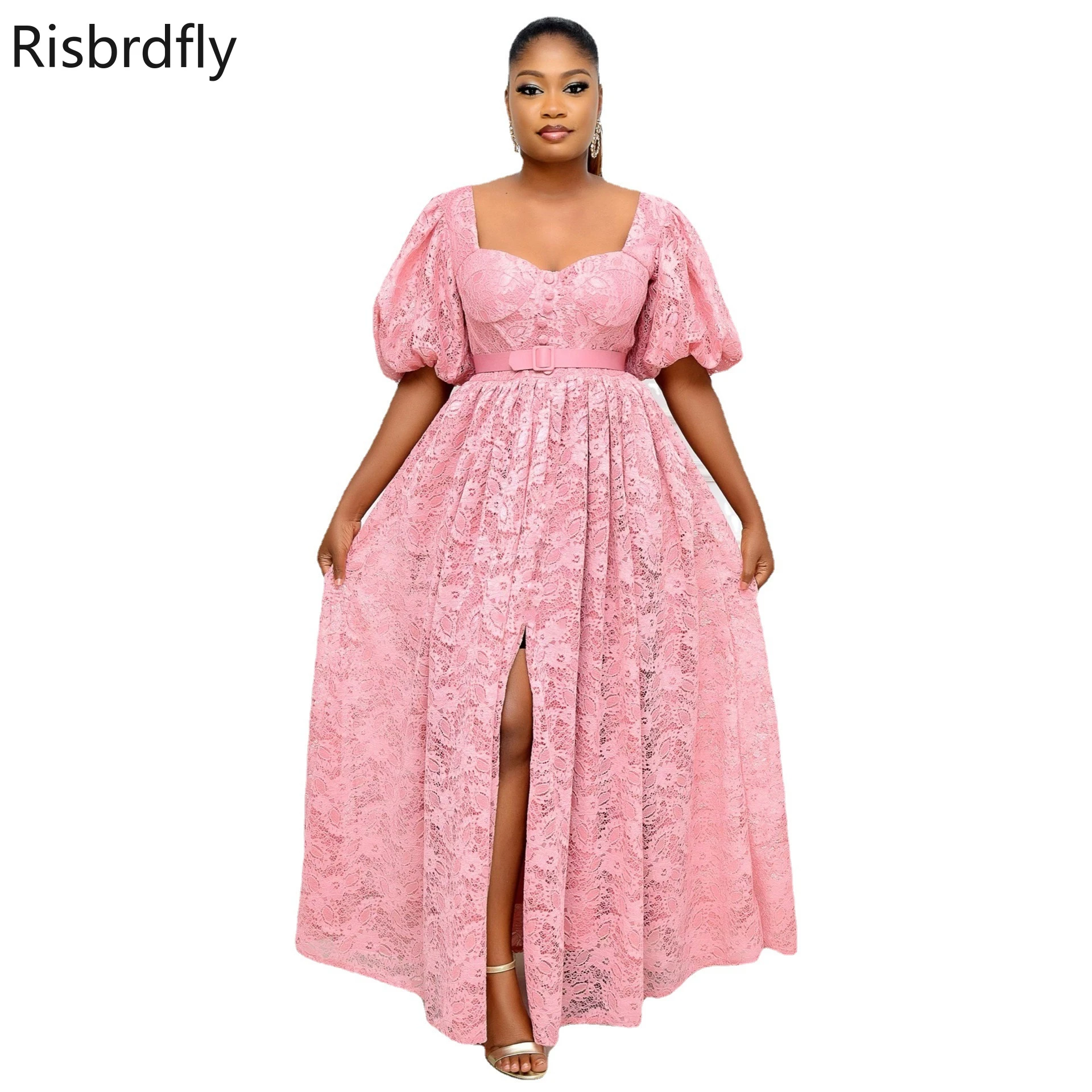 Pink Lace Long Dress African Dresses ...