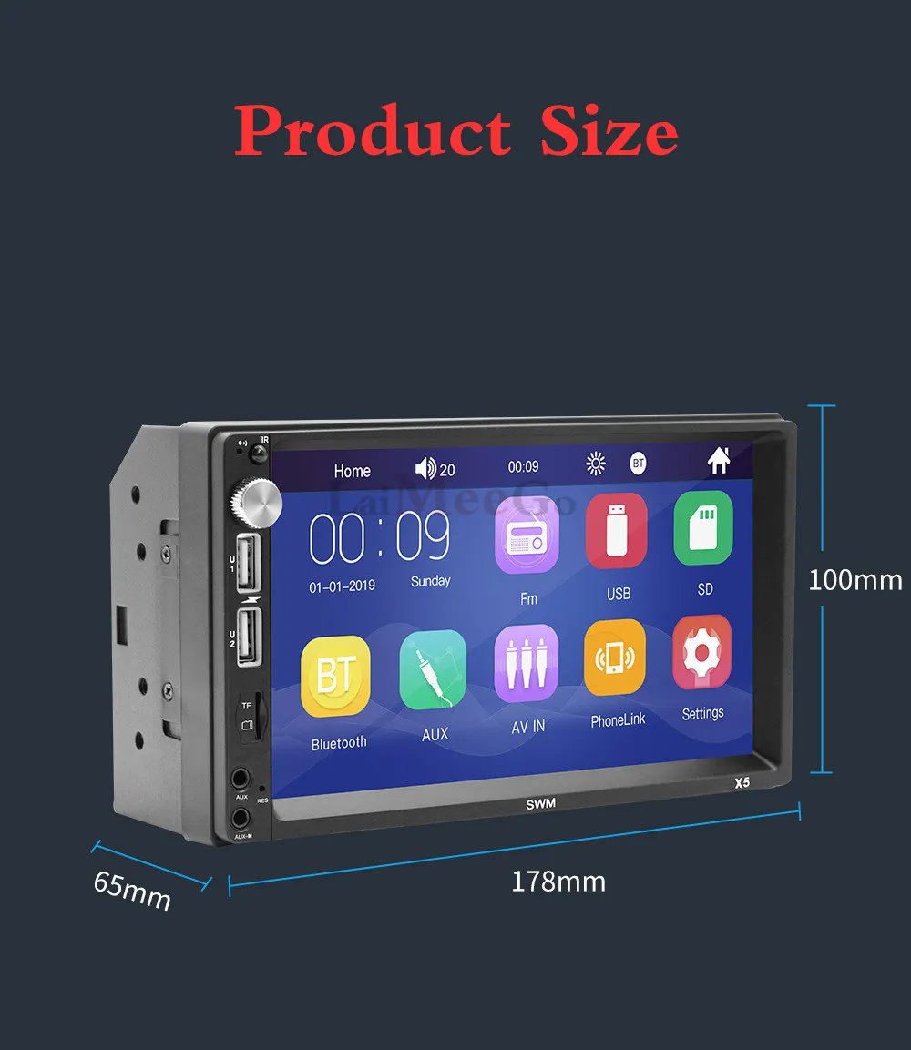 Auto radio 2 din Car Radio 7 HD Autoradio Multimedia Player 2DIN Touch Screen Auto audio Car Stereo MP5 Bluetooth USB TF FM SD (5)