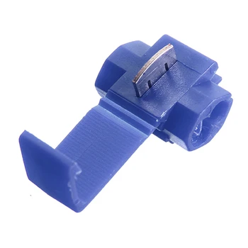 

100pcs Quick Splice Connectors Lock Wire Terminals Crimp Electrical Electric - Blue