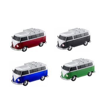 

Colorful Mini Bluetooth Speaker Car Shape Mini Bus Speaker Support Fm +U Disk Insert Card Mini Speaker Mp3 Player Green