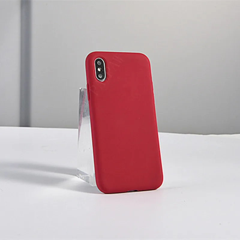Жидкий силиконовый чехол для телефона с логотипом для iPhone X XR XS MAX 7 8 Plus для Apple iPhone 11 Pro MAX 6 6s чехол с логотипом чехол s - Цвет: Rose Red
