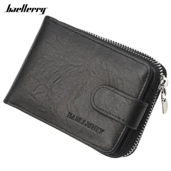 

Baellerry Business Card Holder Leather Wallet Men Fold Extendable Cardholder Purse High Quality Men Wallets Vintage Card Purses