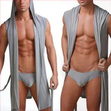 Мужской сексуальный банный халат с капюшоном, пижама, супертонкая гладкая купальная одежда, удобные домашние топы, одежда для сна, S-4XL