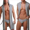 M:fit reference heigh 170-175cm New Men Sexy Bath Robe Hooded Pajamas Sleepwear Superthin Smooth Bathing Gown Comfortable Home Tops Wear Sleepwear S-4XL