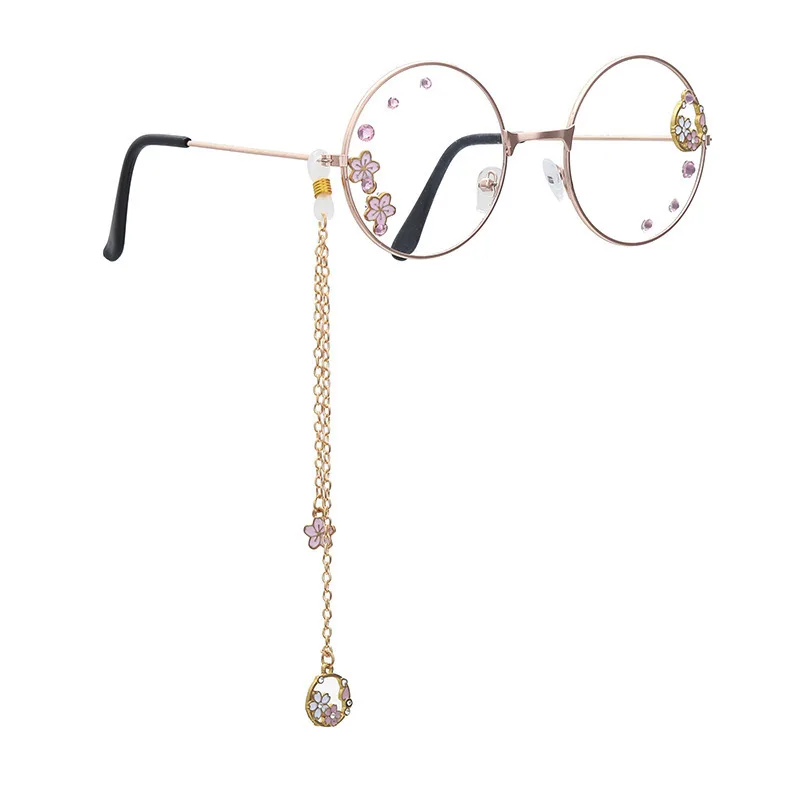 Ручная работа, милая гирлянда, кулон Сакура, прозрачные оптические очки, оправа для женщин, круглые очки для девочек, ретро очки, линзы, Oculos De Gafas