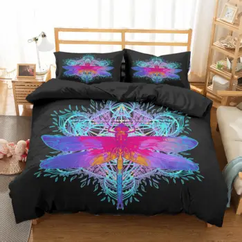 

ZEIMON 3D Dragonfly Printed Microfiber Bedding Sets Duvet Cover And Pillowcase Home Textiles Luxury Bedspreads For Bedroom