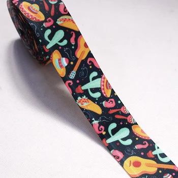 

2Yards/roll 3"(75mm) Mexico Style Printed Grosgrain Ribbons for Wedding Valentine Holiday Decoration Handmade DIY Gifts Wrapping