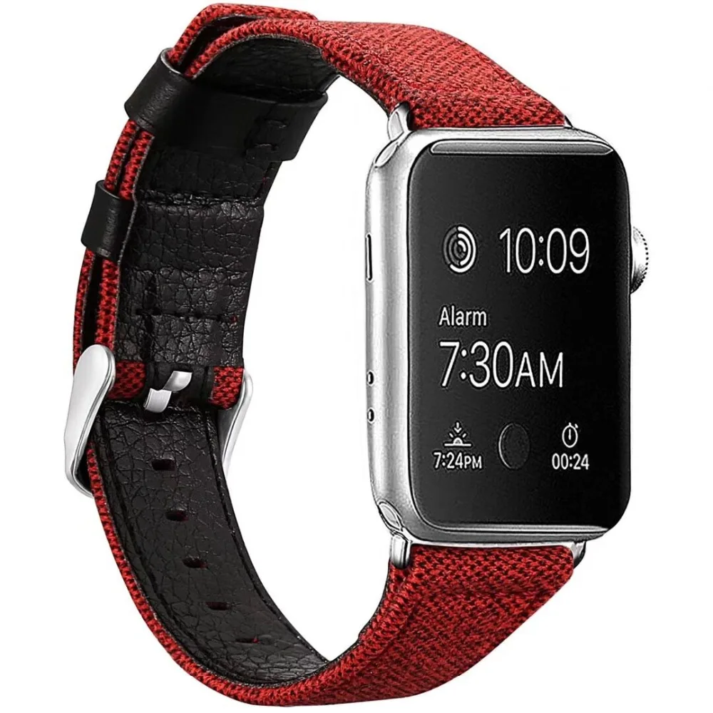 Тканевый и кожаный ремешок для apple watch band 42 мм 44 мм браслет для iwatch band 38 мм 40 мм серия 4 3 2 1 браслет