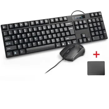 

Waterproof Wired USB External Keyboard and Mouse Set Notebook Desktop Computer Home Game Business Light and Mute Keyboard gift