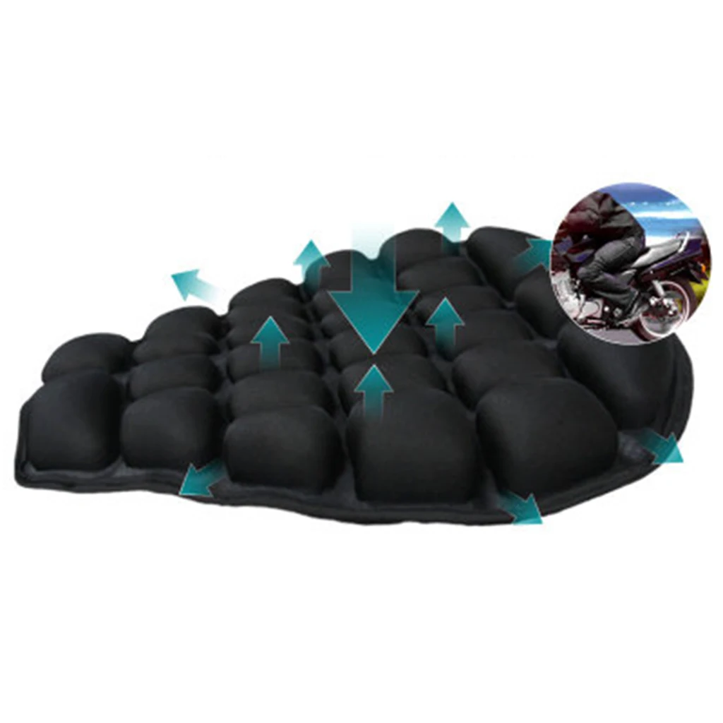 2pcs Anti-slip Inflatable Motorcycle Seat Cushion Pad Matterss for YAMAHA Black