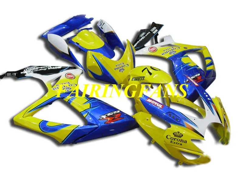 Мотоцикл обтекателя тела для SUZUKI GSXR600 750 K6 06 07 R 600 GSXR750 2006 2007 Желтый Синий Обтекатели на кузов+ подарки SC35