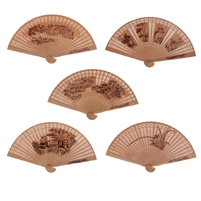

Chinese Style Classical Fragrant Wood Decorative Fan Hollow Wood Fan Folding Fan Female Fan Wood Crafts