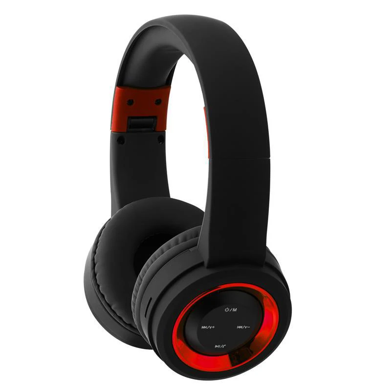 Black red Горячая Беспроводная bluetooth-гарнитура с креплением на голову, складной шумоподавление над ухом - Цвет: Black red