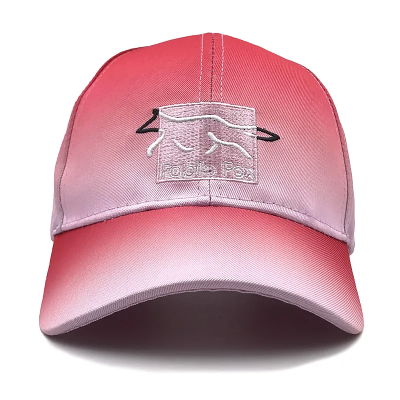 Spring summer fashion fox embroidery man woman cotton baseball cap gradient color element style trend breathable Snapback Cap