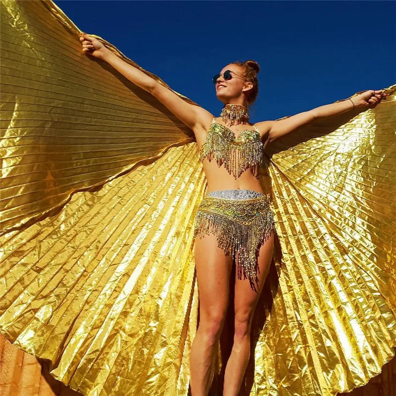 

Sexy Women Transparent Butterfly Wings 360 Degree Big Butterfly Props Belly Dance Performance Rave Festival Costume Accessories
