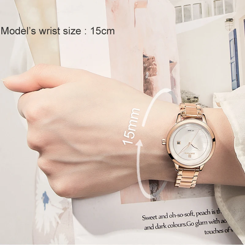 Comprar Marca de lujo NAVIFORCE relojes de oro rosa para mujer relojes de pulsera de cuarzo relojes de pulsera de moda para damas reloj femenino 2019