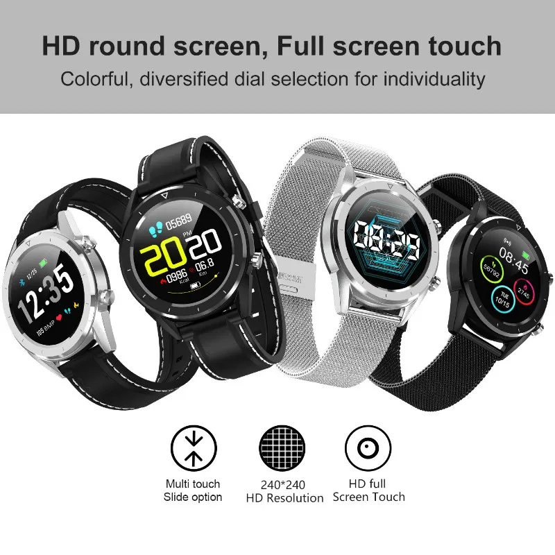  DT28 ECGdetection heart rate monitor smart watch IP68 waterproof activity fitness step counter trac - 4000215960967