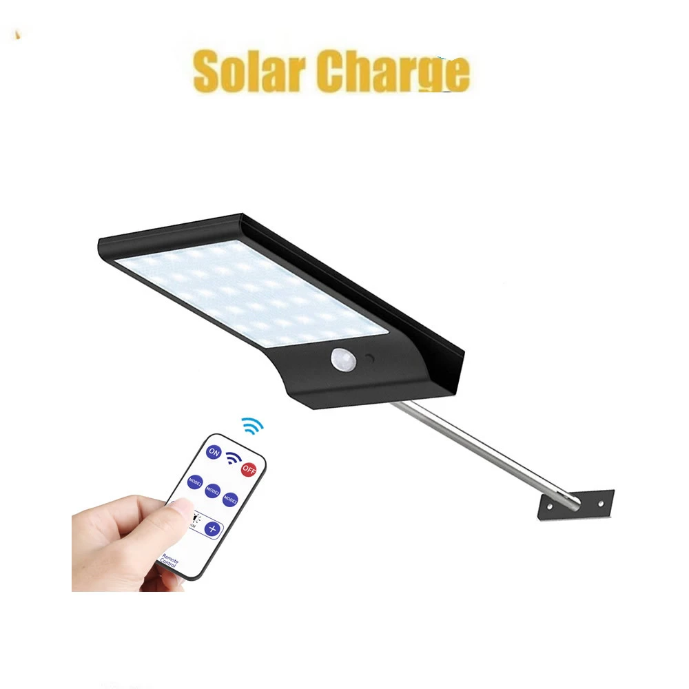 

Adjustable Solar Light 48 LED PIR Motion Sensor Solar Lamp Three Modes Remote Control Outdoor Garden Street Yard Wall Light