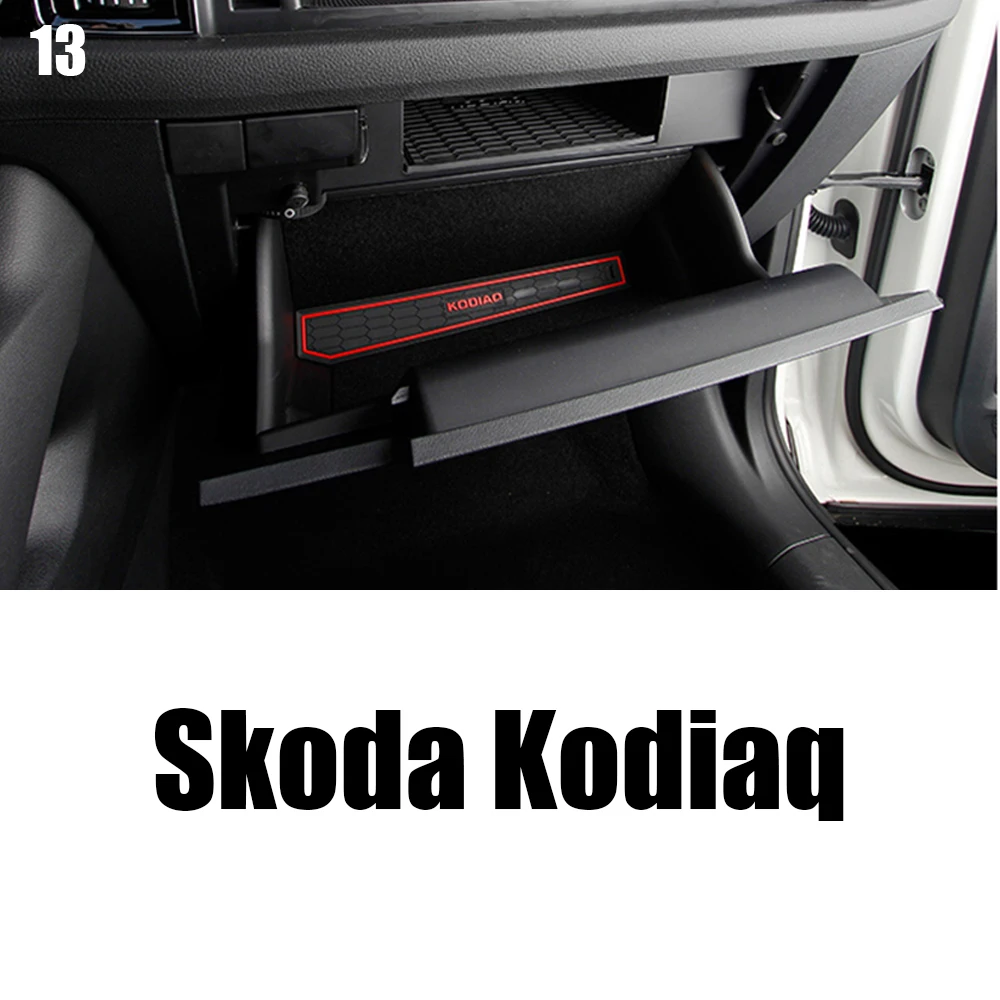 For 2017 2018 2019 Skoda Kodiaq Car Groove Gate Slot Armrest Storage Rubber Non-slip Cup Mat Car Styling Interior Accessories For 2017 2018 2019 Skoda Kodiaq Car Groove Gate Slot Armrest Storage Rubber Non-slip Cup Mat Car Styling Interior Accessories