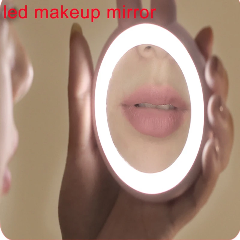 

Portable Pocket LED Lighted Makeup Mirror Travel Makeup Mirror Usb Makeup Mirror Makeup LED Light