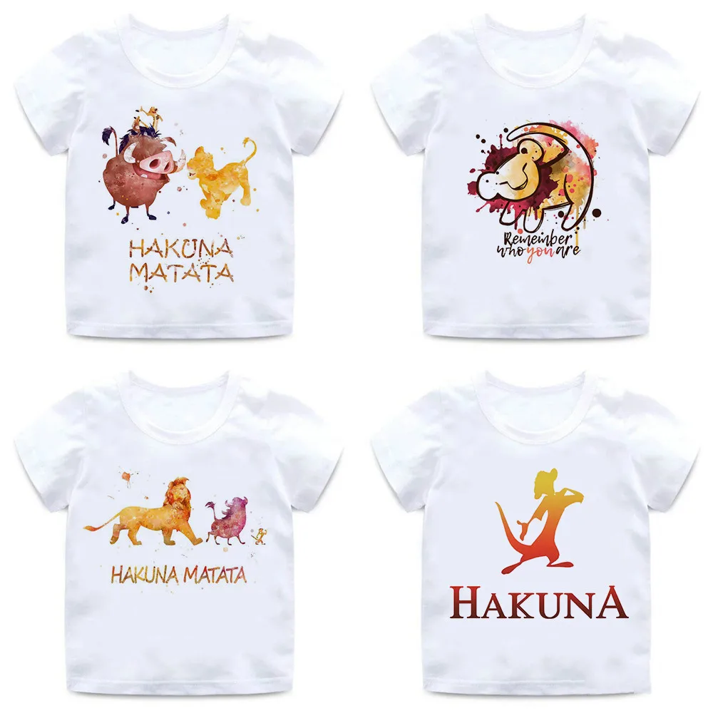 

Summer Kids T-shirts HAKUNA MATATA Animal Print Funny Boys T Shirts Girls Tops Summer Funny Cartoon UnicornT-shirt,bal019