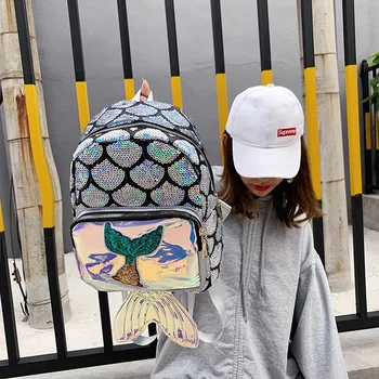 

Sequined Backpack Women's New Large Capacity Student Backpack