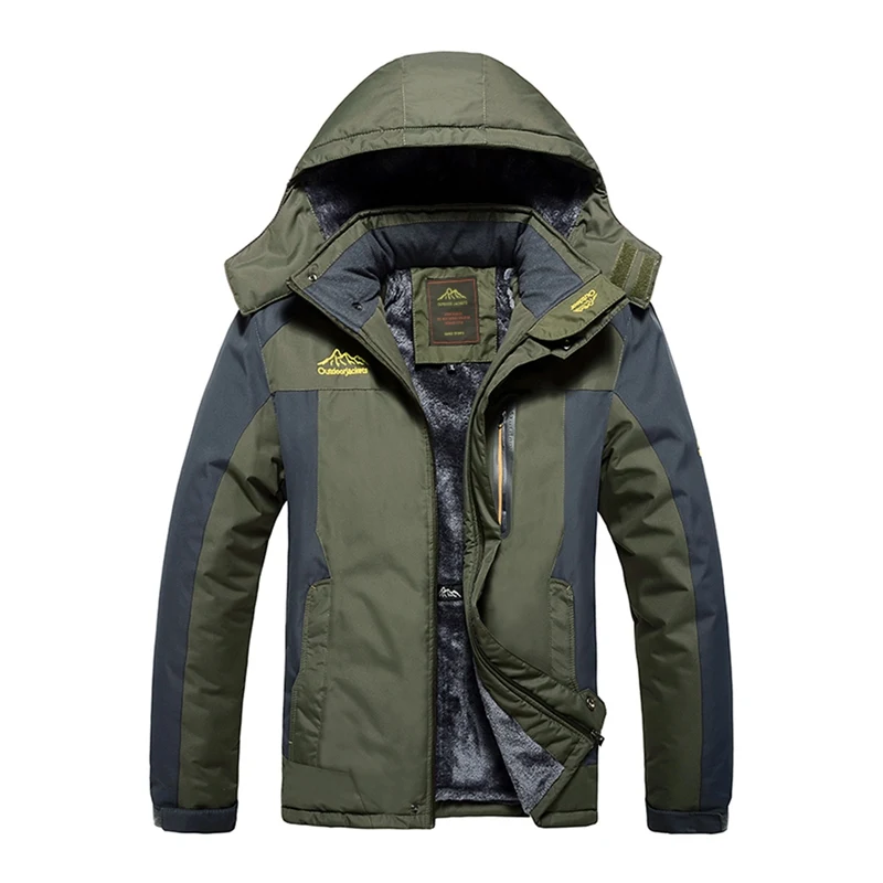 

Hiking Jackets Winter Autumn Winter Waterproof Warm Fishing Jackets Men Fleece Thick Outdoor Hiking Climbing Coat M-9XL