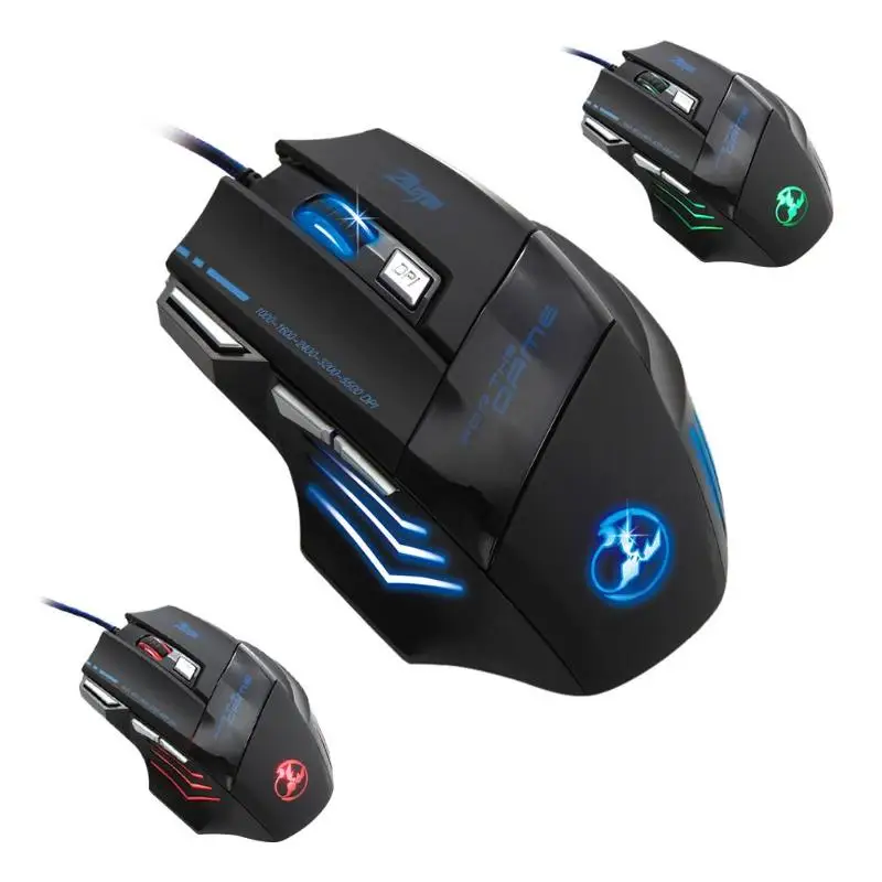 ZELOTES T-80 USB Проводная 5500 dpi Регулируемая оптическая игровая мышь с подсветкой