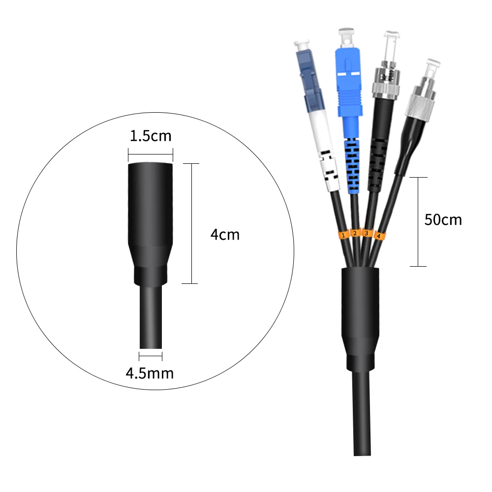 820ft Outdoor Armored 250 Meters  LC-LC 4 Core 9